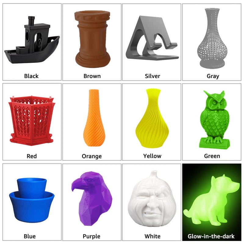 dikale PLA Pro 3D Printer Filament Packs 1.75mm, dikale 12 Packs Assorted Colors, Neatly Wound 500g(1.1lbs) per Spool Refills PLA+, in Total 6KG Bundles, Fit for FDM Ender 3 3D Printer etc - Image 3